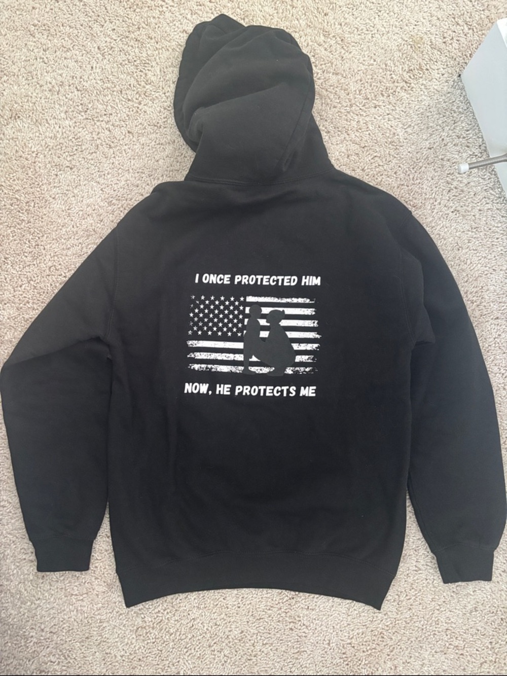 Marine Mom Graphic Hoodie - 'I Once Protected Him, Now He Protects Me'